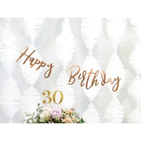 Letter Banner Cardboard "Happy Birthday" Rose Gold (16,5x62cm)