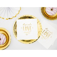 Napkins "All you need is Love" white-gold 20pcs. (33x33cm)