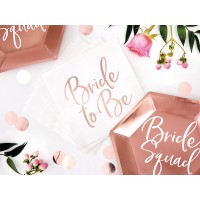 Serviettes en Papier "Bride To Be" Blanc-Rose doré - 20 pcs. (33 x 33cm)