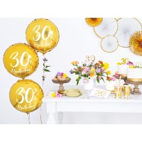 Servetten "30th birthday" wit-goud 20st. (33x33cm)
