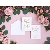 Invitations "Save the date" Blanc-Or - 10 pcs.