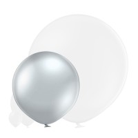 Grote ballon (60cm) chroom zilver (glossy silver)