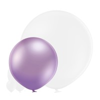 Grote ballon (60cm) chroom paars (glossy purple)