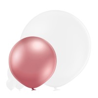 Grote ballon (60cm) chroom roze (glossy pink)