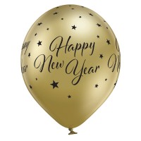 Ballons Standards (30cm) - Glossy Happy New Year - 6 pcs. ass.