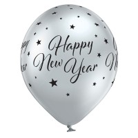 Standaard ballonnen-D11- Glossy Happy New Year (6st assorted)