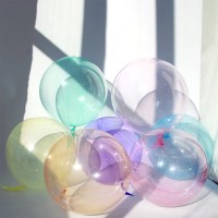 Bubble Stretch Ballon: transparant roze (50cm)