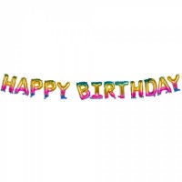 Ballons Aluminium Guirlande 'HAPPY BIRTHDAY' multi