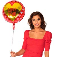 Folieballon "Love You" Rood-Goud (45cm)
