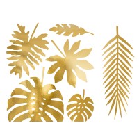 Decoratieset Aloha - Tropische Bladeren, Goud - 21 stuks