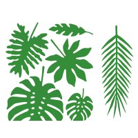 Decoration Set Aloha - Tropical leaves, green - 21 pcs.