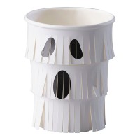 Ghost Fringe Paper Halloween Cups 8pcs. (266ml)