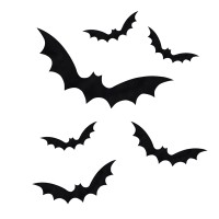 Black Bat Halloween Window Stickers (11 pcs.)