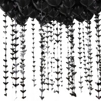 Halloween Balloons Ceiling Kit with Bat Balloon Tails, Black