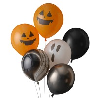 Ballons d'Halloween citrouille et fantôme (6pcs.)