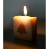 Letter Kerze - Weihnachtsbaum gold