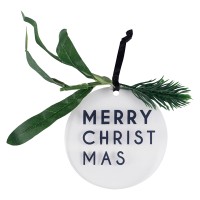 Décoration de l'arbre de Noël "Merry Christmas" avec du feuillage noir (4 pcs.)