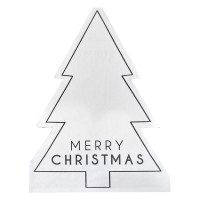 Serviettes en Papier Noël "Merry Christmas" Noir et blanc - 16pcs. (16,5 x 12,4 cm)