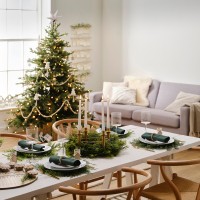 Kerstboomdecoratie Honeycomb Kerstbomen met Macramé Tassels Crème - 4 stuks