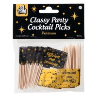 Cocktailprikkers Classy Party Pensioen - 50 stuks