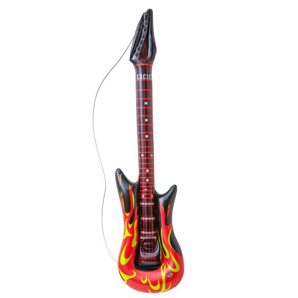 Decoratie - Gitaar Opblaasbaar Flames Rockstar (105cm)