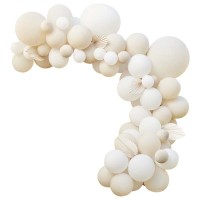 DIY Arc de Ballons Blancs et Nus Avec Éventails en Papier