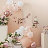 DIY Kit Balloon Arch White, Peach & Rose Gold