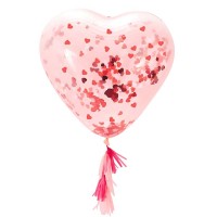 Ballon Confetti géant en forme de cœur