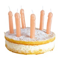 Penis Verjaardagskaarsen - 6 stuks