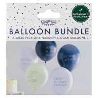 Standaard Ballonnen (30cm) Set Stoute Slogans Verjaardag - Set van 5 stuks 