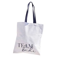 Tote Bag "Team Bride" Wit-Zwart (36cmx31cm)