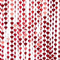 Rideau de porte backdrop Saint Valentin Coeurs Rouges (H220cmxB100cm)