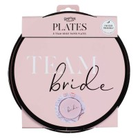Papierteller "Team Bride" Pink - 8St. (25cm)