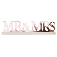 Décoration de table "Mr & Mrs" Acrylique Rose doré