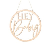 Krans Hangdecoratie 'Hey Baby' Hout