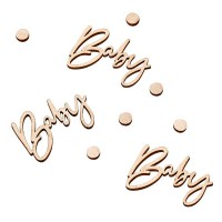 Wooden Baby Shower Table Confetti -18pcs.
