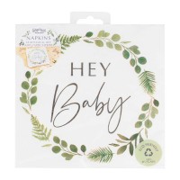 Servetten Papier "Hey Baby" Botanical - 16 Stuks (18 x 17cm)