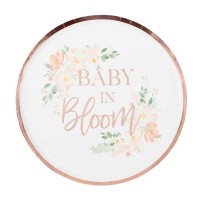 Borden Papier "Baby in Bloom" - 8 stuks (Ø 25cm)