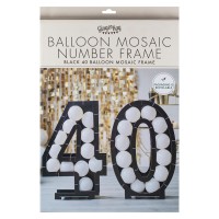 Ballonstand Mozaiek Cijfer 40e Verjaardag Zwart