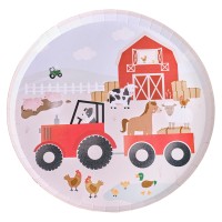 Farm Animals Paper Party Plates - 8 pcs. (25cm)