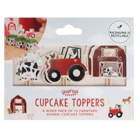 Farm Birthday Cake Cupcake Toppers - 12 pcs. (10cm)