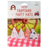 Farm Animal Party Hats - 8 pcs.