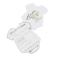 Gold Foiled Baby Shower Advice Cards - 10 pcs.