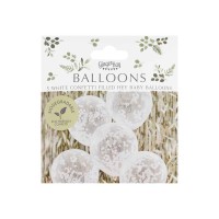 Ballons Confettis 'Hello Baby' - 5 pcs. (12"/30cm) 