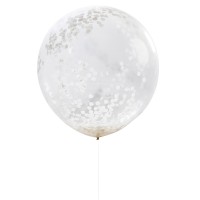 Confetti Ballon Witte Confetti - 3 stuks (75cm)