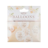 Rose Gold Baby Shower Confetti 'Baby in Bloom' Balloons - 5 pcs. (12'/30cm) 