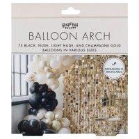 DIY Kit Black, Nude and Champagne Gold Balloon Arch
