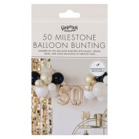 50th Birthday Milestone Balloon Bunting Decoration