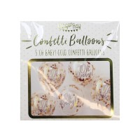 Confetti Ballonnen 'Oh Baby' Goud - 5 stuks (30cm)