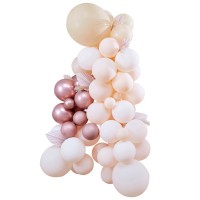 DIY Arc de Ballons - Pampa, Blanc, Pêche, Rose doré et Pampas